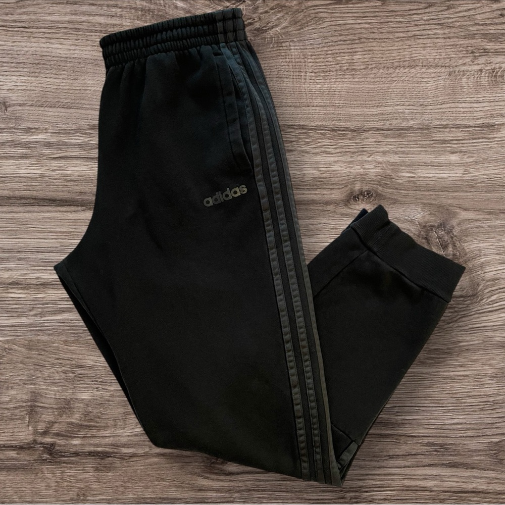 Adidas Black Jogger SweatPants Pull-On String waist Pockets